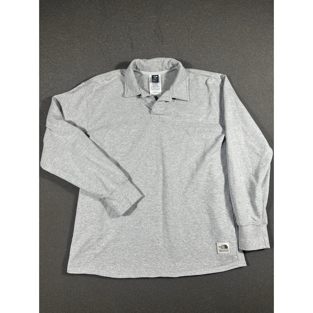 The North Face Women's Grey Polo Long Sleeve Pullover Sweater